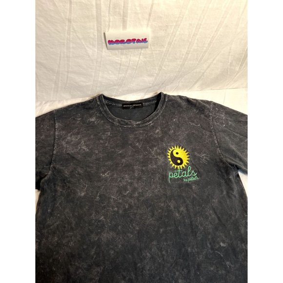 Petal & Peacocks Graphic T-Shirt Adult Medium Gray Short Sleeve Shirt - Picture 2 of 9